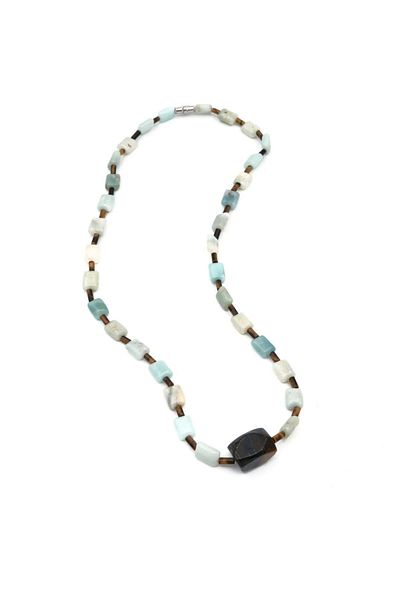 SUMRA Natural Stone Necklace Amazonite and Tiger Eye - Sm-B-0107