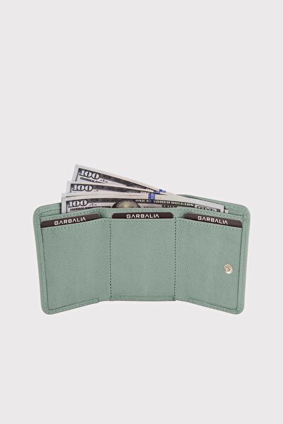 Garbalia Mint Green Zeus Genuine Leather Mini Women's Wallet - with Coin Compartment