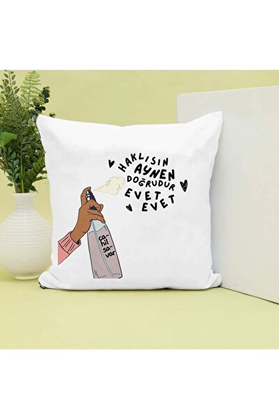 Özgü Art CAHİL SAVAR YAZI   Baskılı Hediyelik Yastık