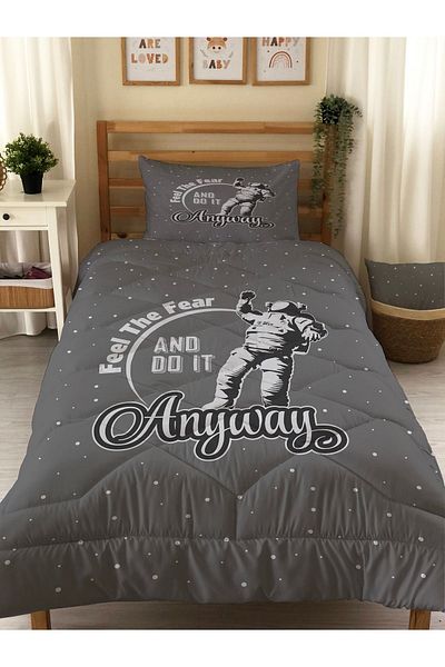 Evmila Single Quilted Quilt - Double Sided Patterned Sleeping Set Without Lump