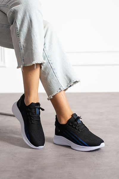 en7 Unisex Black Sax Knitwear Sports Sneaker - Washable and Comfortable, Breathable, Odorless 015