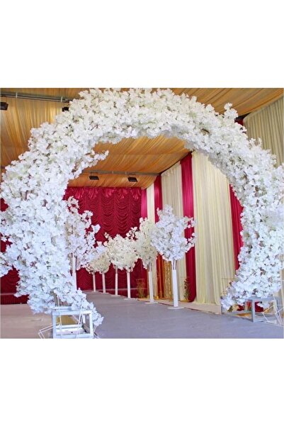 BYSHOME Yapay Çiçek Bahar Dalı Japon Kiraz Çiçeği 90 Cm Beyaz