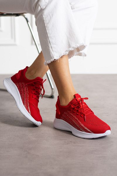en7 Unisex Red Ice Knitwear Sneaker - Washable, Comfortable Breathable, Odorless 015