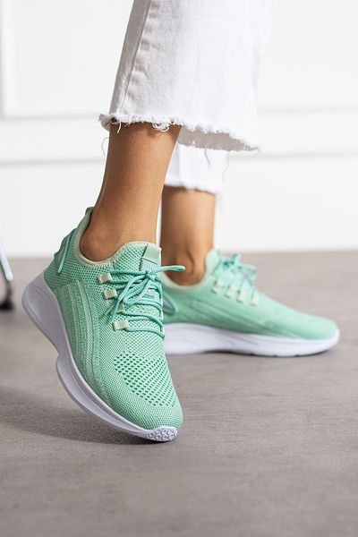 en7 Unisex Mint Green White Knitwear Sneaker - Washable, Comfortable Breathable Odorless Sports Shoes 015