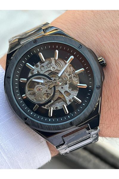 FERRO 3 Atm Waterproof Automatic Mechanism Men's Wristwatch - 2 Years Warranty, Steel Band Efm.31443-G