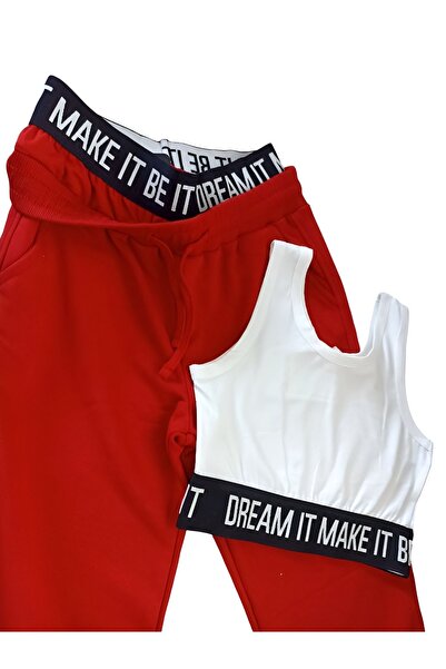 DMB BOYS & GIRLS Girl's Crop 3-Piece Set - Strappy Crop Body and Boxer Detailed Sweatpants