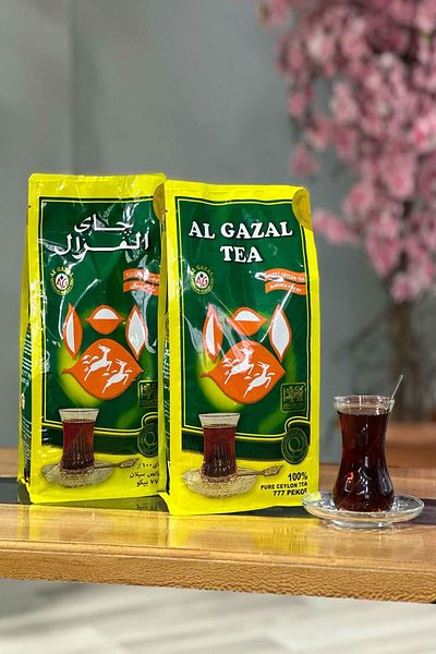HİLALPAK Al Gazal Tea 2 Pieces of 400 Gr Imported Tea (100% Pure Ceylon 777 Pekoe)