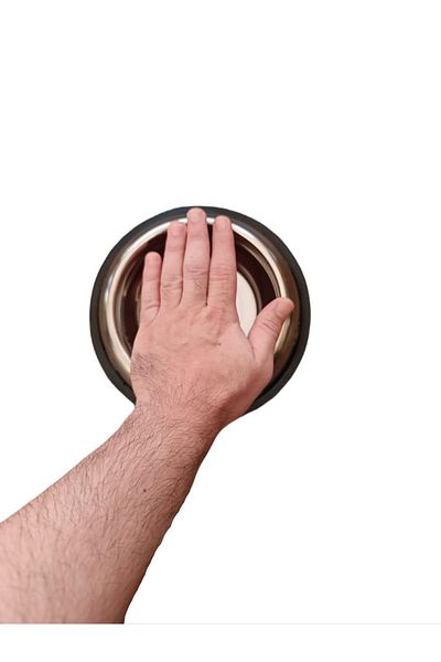 PetEko Steel Food/Water Bowl 1 Piece (21cm - 0.47Lt/16Oz - Non-Slip Base - Washable)