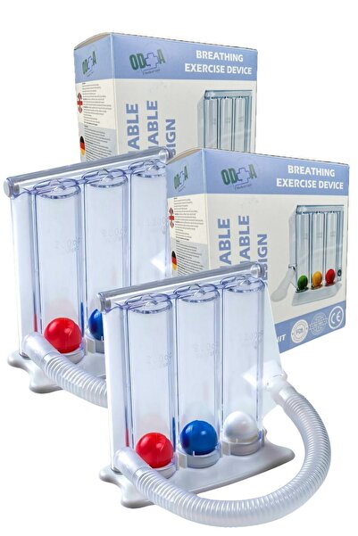 teknotrust 2'li Triflo Solunum Egzersiz Cihazı 3 Aşamalı Üfleme Toplu Nefes E...