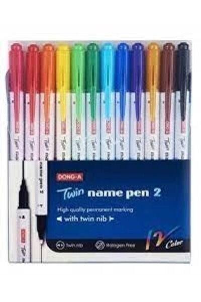 Dong-A Twınlname Pen Çift Taraflı Cd Kalemi 12li
