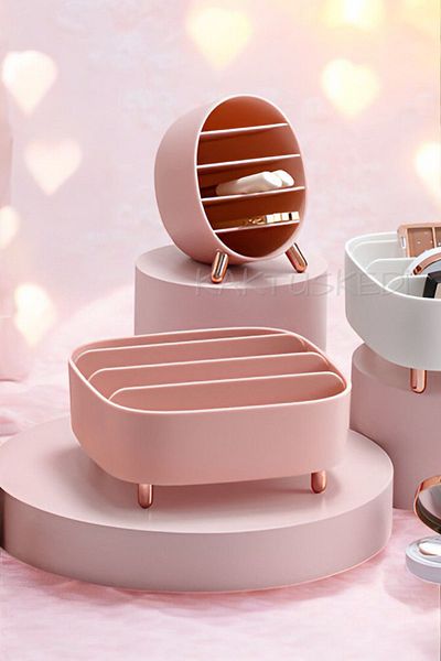 KaktüsKedi 2 Pieces Makeup and Cosmetic Organizer Set - Standing Jewelry Organizer