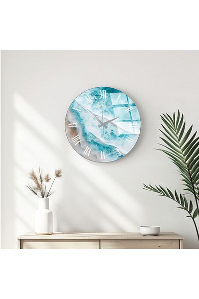 huhuli Modern Designed Glass Wall Clock Huhu340