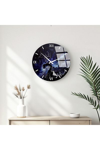 huhuli Modern Designed Glass Wall Clock Huhu344