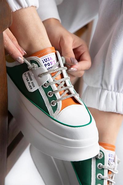 Guja Pantofi sport de damă din piele naturală cu talpă înaltă