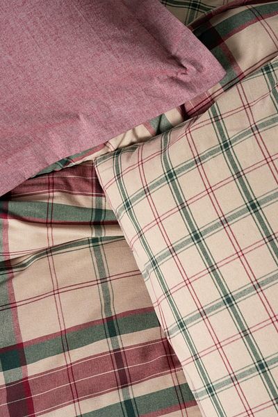 Cotton Box Claret Red Jamil Single Duvet Cover Set - Winter Flannel
