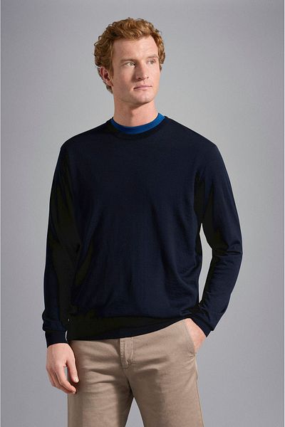 PAUL&SHARK Men's Blue Organic Cotton Long Sleeve Sweatshirt - C0P1047-050