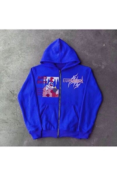 MAYDAY CULTURE Blue jacket unisex regular fit straight cut unisex Printed