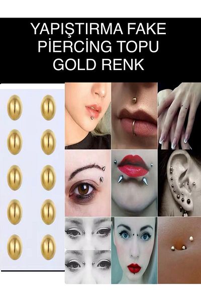Arescollection Adhesive 10 Pcs Fake Eyebrow Bubble Lip Nose Pearcing Ball