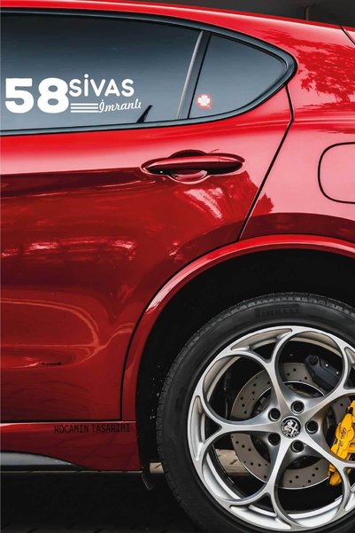 Kocamın Tasarımı Sivas 58 License Plate Code White Car Sticker - Imran, Special Design, 40X8 Cm, City and County Theme