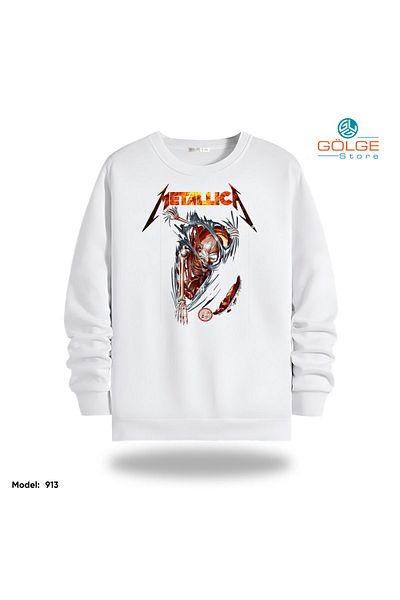 Gölge Store Metallica Chest Printed Slimfit Crew Neck 2 Thread Unisex Sweatshirt