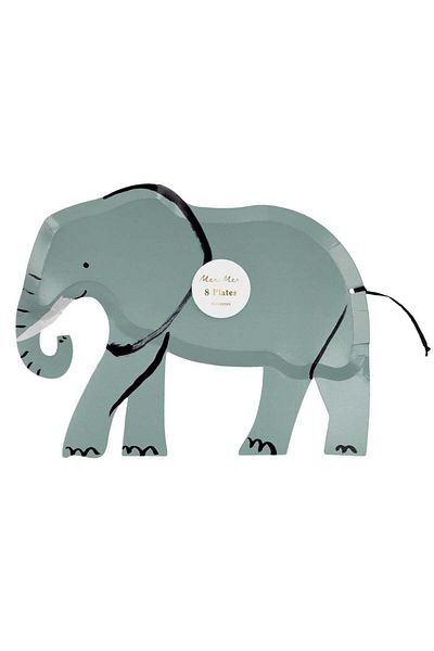 Meri Meri - Elephant Plates - Elephant Plates - 8 Pieces
