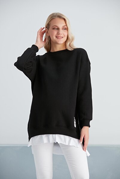 LİYACA REGULAR FİT FERMUARLI HAMİLE SWEATSHİRT