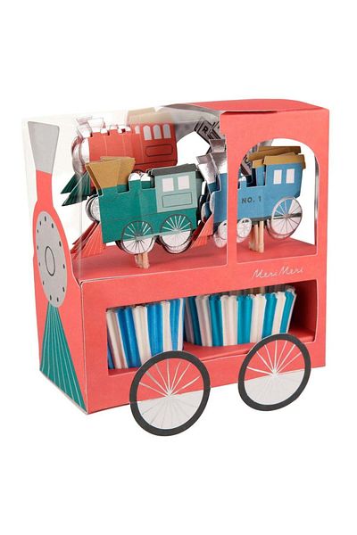 Meri Meri - Train Cupcake Kit - Train Cupcake Set - 24 Pieces