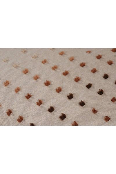 YGT Home Double Nope Jacquard Bedspread Set - 3 Pieces Cream-Brown |   Bohemian Pique Set