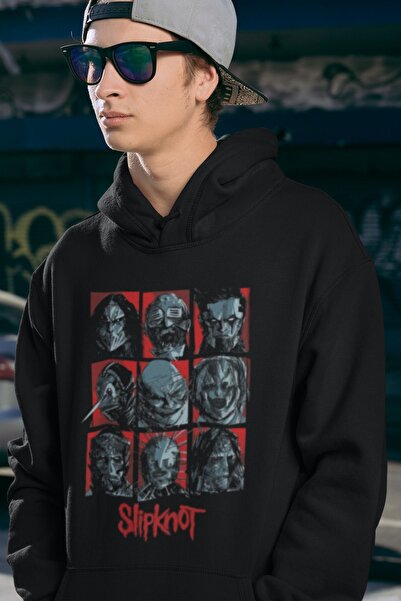 SEVBANO Unisex Slipknot majica sa kapuljačom, široka kroja, sa printom