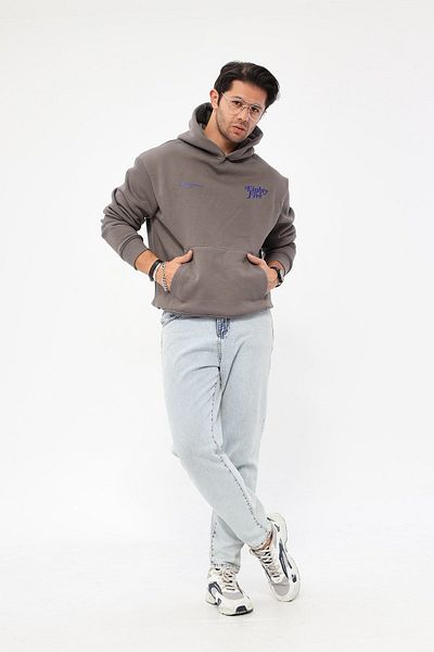 The Champ Clothing Φούτερ Polar Eighty Five με στάμπα καπνιστό oversize με κουκούλα