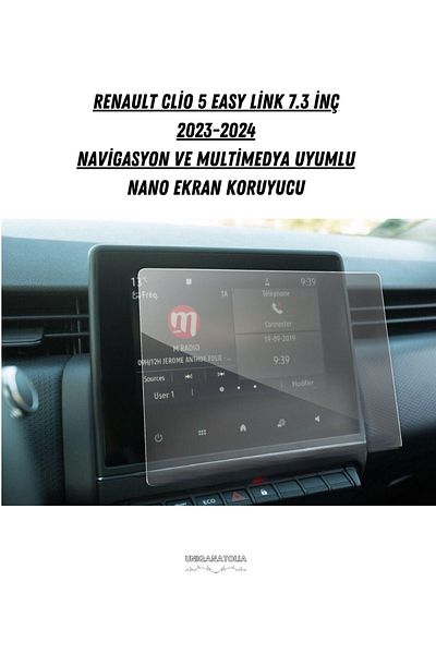 UniqAnatolia Renault Clio 5 Easy Link 2023 2024 Nano Screen Protector Compatible with Multimedia and Navigation