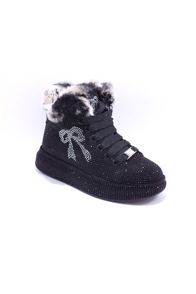 Guja 24K441-2 Bow Stoned Fur Boots - Μέγεθος 1 Μικρό Μέγεθος