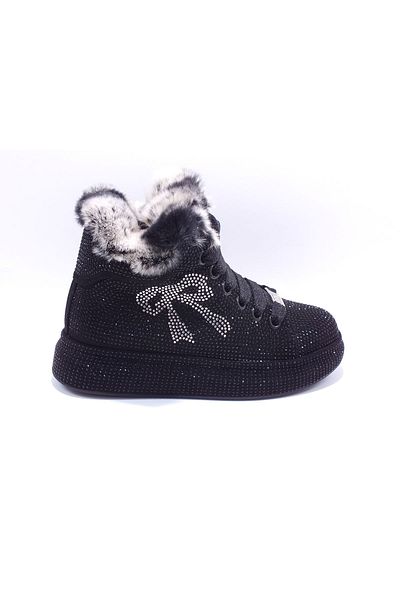 Guja 24K441-2 Bow Stoned Fur Boots - Μέγεθος 1 Μικρό Μέγεθος