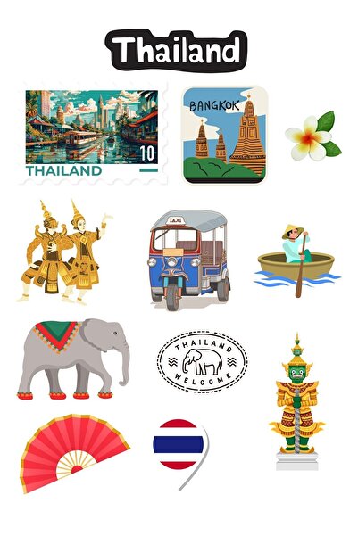 ANSHA CRAFTS مجموعة ملصقات تايلاند - مجلة رصاصة - جدول أعمال - مخطط - دفتر - ...