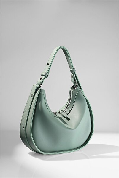 Rimense Mátově zelená dámská taška - Nastavitelný popruh a podšitá kabelka do ruky a přes rameno