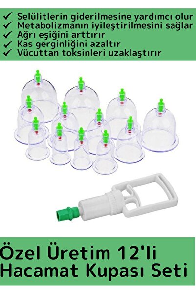 Wintoup Özel Üretim Yüksek Kaliteli Selülit Çatlak Giderici Vakumlu 12'li Hac...