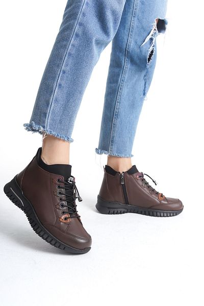 YADE MODA Genuine Leather Rubber Sole - Cold Weather Resistant Mother Boots with Orthopedic and Fur