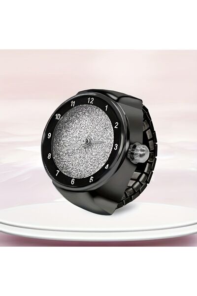 Bozhi Gilded Silver Black Quartz Watch - Vintage Punk Ring, for Women & Men