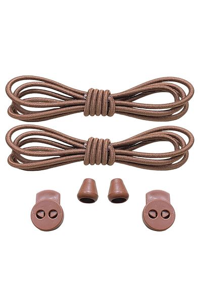 YeferStore Smart and Practical Elastic Sports Laces - for Children, Classic and Boots, Brown 1 Pair