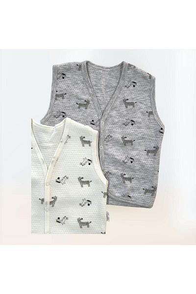 EM&FA TEKSTİL Cotton Combed Zebra Patterned Children's Vest
