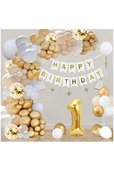 ALYA -BUTIK 32 parça krem doğum günü konsepti 32 parça set