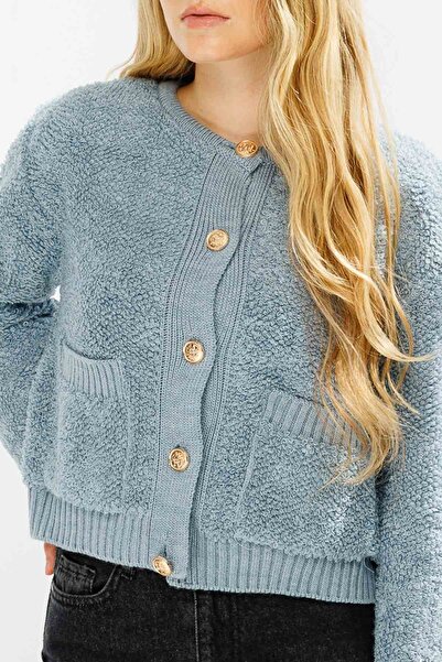 Hooopstore Premium Tedy Textured Ice Gray Cardigan