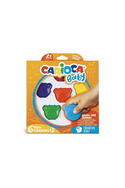 CARIOCA Teddy Baby Crayons - 6 Sher Linden Teda Paint