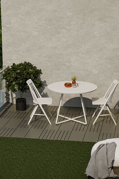 Porsima 1177 2 bucăți țiglă de exterior din plastic dur latte - grădină, balcon, terasă și covoraș de baie tapitat