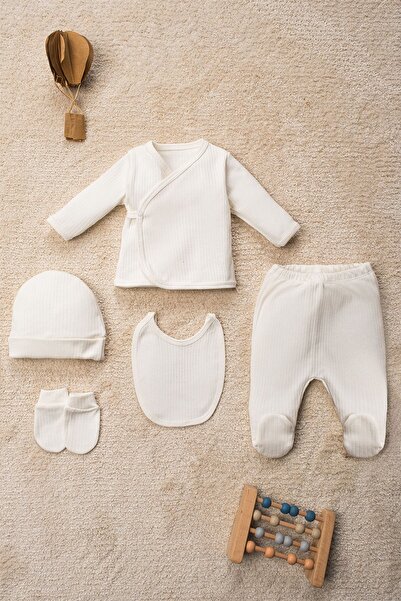 Mai Perla 5 Piece Organic Cotton Hospital Discharge Set - Solid Color Boxed