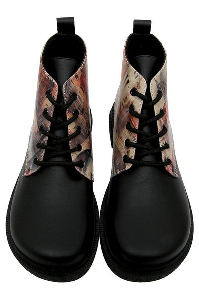 Dogo Venice Design - Γυναικεία Μαύρα Vegan Δερμάτινα Μποτάκια