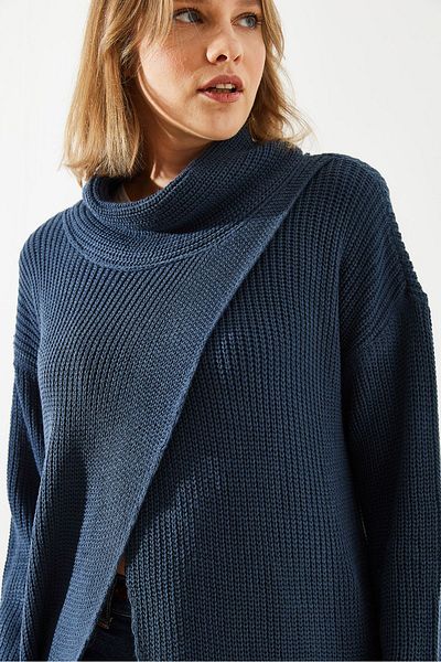 Bianco Lucci Lässiges, langes Poncho-Kleid mit Schlitz für Damen 60651007