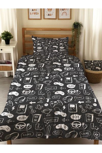 Evmila Single Quilted Quilt - Double Sided Patterned Sleeping Set Without Lump