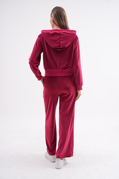 WestBound Γυναικείο Σετ Soft Velvet - Palazzo Leg, Forever BORDO