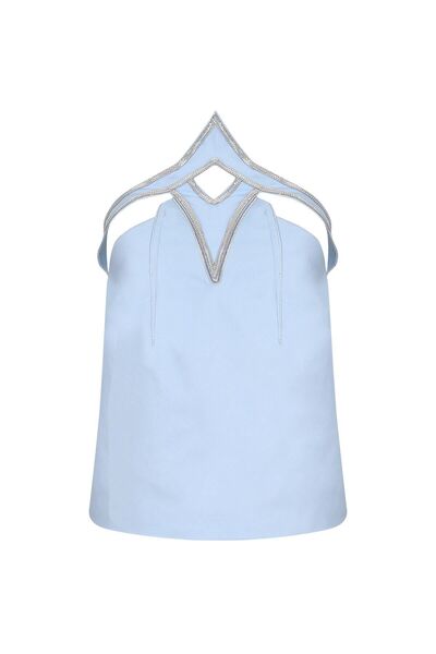 Rheme And Fons Özel Tasarım Couture El Işçiliği Blue Mini Skirt